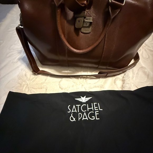 Satchel & Page Gladstone Leather Travel/Weekender Bag - Picture 11 of 17